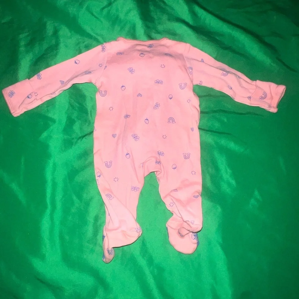 Carter's Tangerine and Blue 'Little Sister' Footie size Newborn